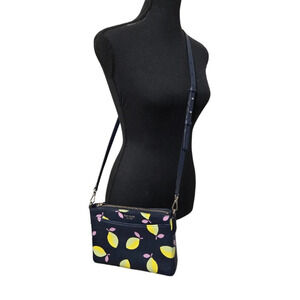 Kate Spade Margaux Lemons Convertible Crossbody Navy Blue Purse